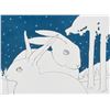 Image 4 : Bob Conge "Let it Snow" Signed Print Two Rabbits