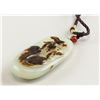Image 2 : Hetian White Jade Carved Lotus Toggle