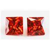 Image 1 : 3.89ct Square Cut Red Gemstone 2 PC