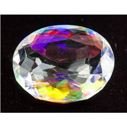 61.55CT OVal Cut Rainbow Mystic Quartz Gemstone GG