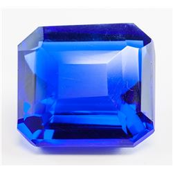 75.50ct Emerald Cut Blue Topaz Gemstone GGL