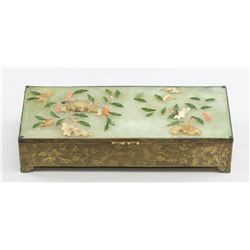 Late Qing Dynasty Chinese Jade Lid Jewelry Box