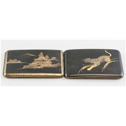 2 Steel Cardholders with 24k Gold Inlay
