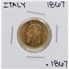 Image 1 : 1867 Italy 20 Lire Umberto Gold Coin