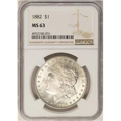 1882 $1 Morgan Silver Dollar Coin NGC MS63