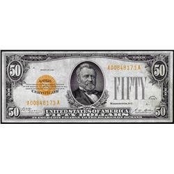 1928 $50 Gold Certificate Note