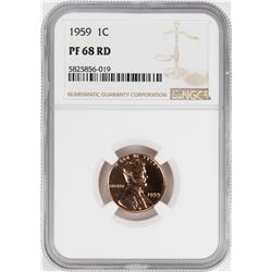 1959 Proof Lincoln Memorial Cent Coin NGC PF68RD