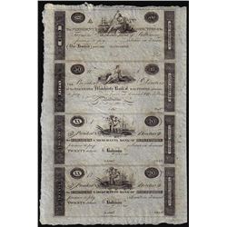 Uncut Sheet of 1800's $20/20/50/100 Farmer's & Merchants Bank Baltimore Obsolete Notes