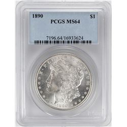1890 $1 Morgan Silver Dollar Coin PCGS MS64