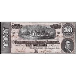1864 $10 Confederate States of America Note
