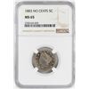 Image 1 : 1883 No Cents Liberty V Nickel Coin NGC MS65