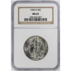 1946-D Walking Liberty Half Dollar Coin NGC MS65