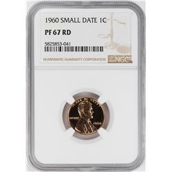 1960 Small Date Proof Lincoln Memorial Cent Coin NGC PF67RD