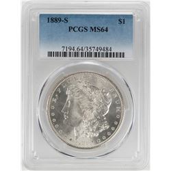 1889-S $1 Morgan Silver Dollar Coin PCGS MS64