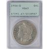 Image 1 : 1904-O $1 Morgan Silver Dollar Coin PCGS MS63 Old Green Rattler
