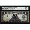 Image 1 : 1899 $1 Black Eagle Silver Certificate Note Fr.236 PMG Very Fine 25