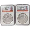 Image 1 : Lot of (2) 2011-S $1 American Silver Eagle Coins NGC MS70
