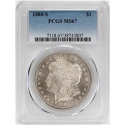 1880-S $1 Morgan Silver Dollar Coin PCGS MS67