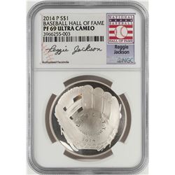 2014-P $1 Proof Baseball Hall of Fame Silver Coin NGC PF69 Ultra Cameo Reggie Jackson