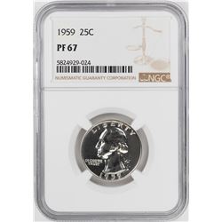 1959 Proof Washington Quarter Coin NGC PF67