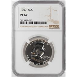 1957 Proof Franklin Half Dollar Coin NGC PF67