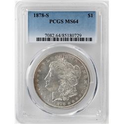1878-S $1 Morgan Silver Dollar Coin PCGS MS64