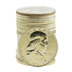 Roll of (20) Brilliant Uncirculated 1958-D Franklin Half Dollar Coins