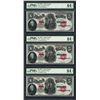 Image 1 : (3) Consecutive 1907 $5 Woodchopper Legal Tender Note PMG Choice Uncirculated 64EPQ