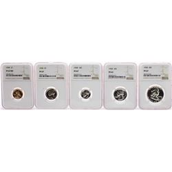 1958 (5) Coin Proof Set Graded NGC PF67