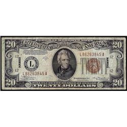 1934A $20 Hawaii WWII Emergency Issue Federal Reserve Note