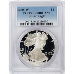 2005-W $1 Proof American Silver Eagle Coin PCGS PR70DCAM