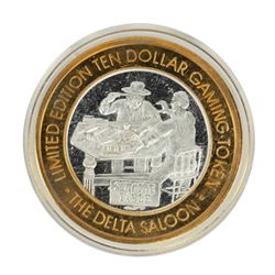 .999 Silver The Delta Saloon Nevada $10 Casino Limited Edition Gaming Token