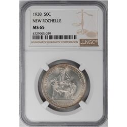 1938 New Rochelle Commemorative Half Dollar Coin NGC MS65
