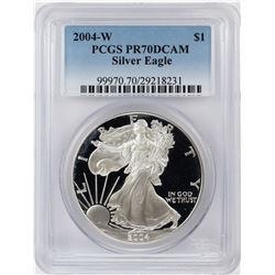 2004-W $1 Proof American Silver Eagle Coin PCGS PR70DCAM