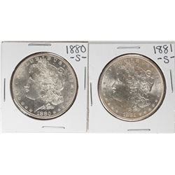 Lot of 1880-S to 1881-S $1 Morgan Silver Dollar Coins