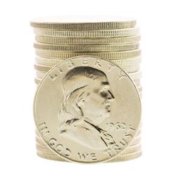 Roll of (20) Brilliant Uncirculated 1962-D Franklin Half Dollar Coins