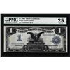 Image 1 : 1899 $1 Black Eagle Silver Certificate Note Fr.233 PMG Very Fine 25