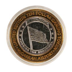 .999 Silver McCarran International Airport $10 Casino Limited Edition Gaming Token