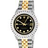 Image 2 : Rolex Mens Two Tone Black String VS 3CTW Channel Set Diamond Datejust Watch