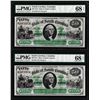 Image 1 : (2) Consecutive 1872 $50 South Carolina Obsolete Notes PMG Superb Gem Unc. 68EPQ