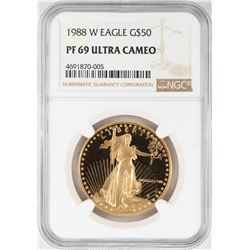 1988-W $50 Proof American Gold Eagle Coin NGC PF69 Ultra Cameo