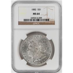 1882 $1 Morgan Silver Dollar Coin NGC MS64