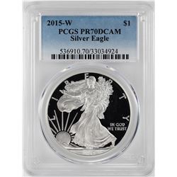 2015-W $1 Proof American Silver Eagle Coin PCGS PR70DCAM