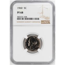 1960 Proof Jefferson Nickel Coin NGC PF68