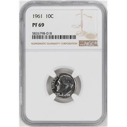 1961 Proof Roosevelt Dime Coin NGC PF69