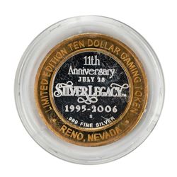.999 Fine Silver Silver Legacy Reno, Nevada $10 Limited Edition Gaming Token
