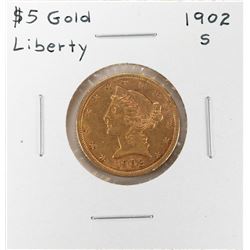 1902-S $5 Liberty Head Half Eagle Gold Coin
