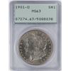 Image 1 : 1901-O $1 Morgan Silver Dollar Coin PCGS MS63 Old Green Rattler