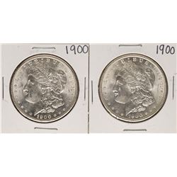 Lot of (2) 1900 $1 Morgan Silver Dollar Coins