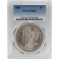 1886 $1 Morgan Silver Dollar Coin PCGS MS67